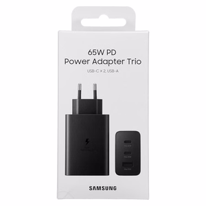 Samsung laturi 2x USB Type C / USB PPS, Power Delivery PD 65W, QC 3.0, AFC, FCP musta (EP-T6530NBEGEU)
