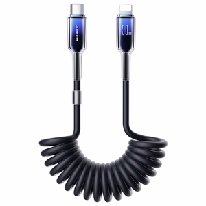 Joyroom S-A43 Crystal-Clear Series 30W USB-C - Lightning kierrekaapeli 1,5 m - musta