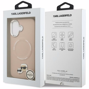 Karl Lagerfeld Karl & Choupette Pins MagSafe -kuori iPhone 17 Pro - pinkki