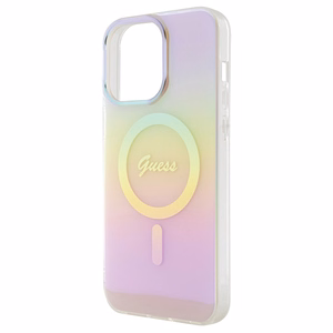 Guess IML Iridescent MagSafe Suojakuori iPhone 15 Pro:lle - vaaleanpunainen