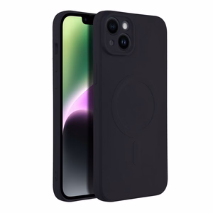 Case for iPhone 14 PLUS Silicone Mag Cover compatible with MagSafe (camera protection) black