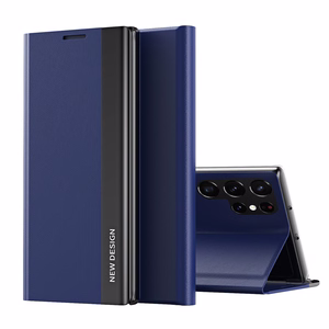 Sleep Case Pro Samsung Galaxy S25 Ultra Suojakuori läpällä ja jalustalla - Sininen