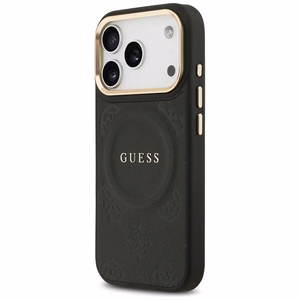 GUESS Suojakuori IPHONE 17 Pro MagSafe GUHMP17LPSAMSECK (PU W/ Peony Hot Stamp) musta