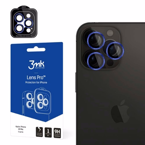 3mk Lens Protection Pro kameran suoja sinisellä kehyksellä iPhone 15 Pro Max:lle