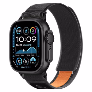 Tech-Protect Nylon Elite Strap for Apple Watch 44 / 45 / 46 / 49 mm - Black & Orange