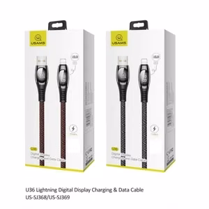 USB-kaapeli USAMS SJ369 - U36 musta Lightning 200cm (digitaalinen latausnayto)