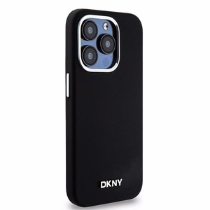 DKNY iPhone 15 Pro 6.1" Musta Suojakuori Liquid Silicone Metal Logo MagSafe