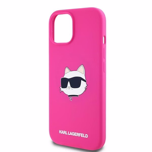 Karl Lagerfeld Silicone Choupette Head MagSafe silikoninen suojakuori iPhone 15 Plus / 14 Plus:lle - vaaleanpunainen