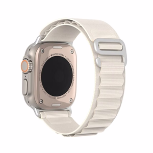 Dux Ducis GS nylon ranneke Apple Watch 42 / 44 / 45 / 49 mm:lle platina