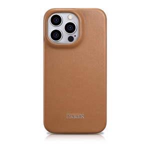 iCarer CE Premium Leather Folio Case iPhone 14 Pro Magneettinen Flip Leather Folio Case MagSafe ruskea (WMI14220714-BN)