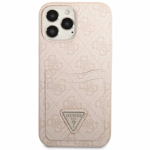 Guess 4G Triangle Logo Cardslot Suojakuori iPhone 13 Pro / 13:lle - vaaleanpunainen