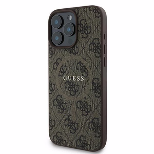 Guess 4G Ring Classic Logo MagSafe Suojakuori iPhone 16 Pro:lle - Ruskea
