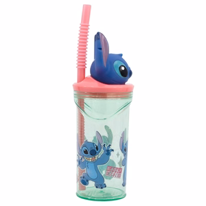Disney Stitch Flowers -muki pillillä ja 3D-hahmolla, 360 ml