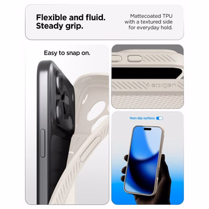 Spigen Liquid Air -suojakuori iPhone 17 Pro Max / 18 Pro Max -malleille, titaaninharmaa