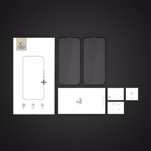 Tech-Protect Glass Fit+ 2-pack karkaistu lasi iPhone 17e / 16e / 14 / 13 Pro / 13:lle - musta