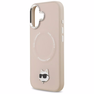 Karl Lagerfeld Choupette Pin MagSafe Suojakuori iPhone 17:lle - Vaaleanpunainen