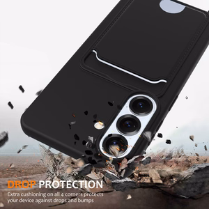 Hurtel TPU-suojakuori korttipidikkeellä ja olkahihnalla mallille Samsung Galaxy S26 – musta