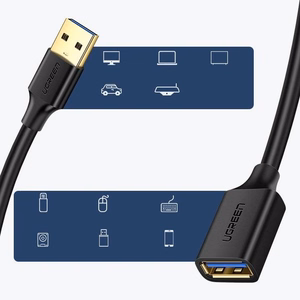 USB kaapeli Ugreen USB 3.0 naaras - USB 3.0 uros 1M