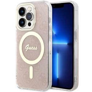 Guess GUHMP14LH4STP iPhone 14 Pro 6.1 vaaleanpunainen/vaaleanpunainen suojakuori 4G MagSafe
