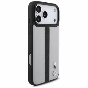 BMW M Perforated Stripe Logo MagSafe Suojakuori iPhone 17 Pro Max:lle - Harmaa