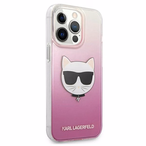 Karl Lagerfeld Choupette Head kotelo iPhone 13 Pro Max - vaaleanpunainen
