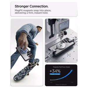 Spigen Ultra Hybrid Mag MagSafe Suojakuori Samsung Galaxy S26 Ultra:lle - läpinäkyvä musta