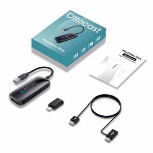 Langaton CarPlay/Android Auto -adapteri Ottocast Play2Video Ultra, musta