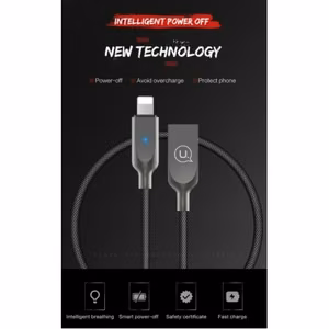 USB-kaapeli USAMS SJ154 musta Lightning 120cm (LED-merkkivalo)
