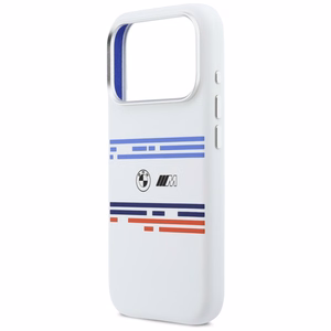 BMW M Silicon Horizontal Line MagSafe Suojakuori iPhone 17 Prolle - Valkoinen