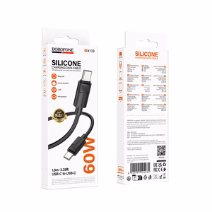 Borofone Kaapeli BX123 Leya - Type C - Type C - PD 60W 3A 1 metri musta