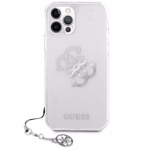 Guess GUHCP12LKS4GSI iPhone 12 Pro Max 6.7" läpinäkyvä kovakotelo 4G hopea Charms kokoelma