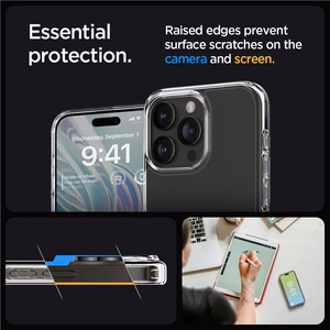 Spigen Crystal Hybrid Suojakuori iPhone 15 Pro:lle - kirkas