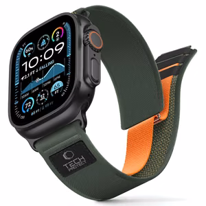 Tech-Protect Nylon Elite ranneke Apple Watch 44/45/46/49 mm - vihreä/oranssi