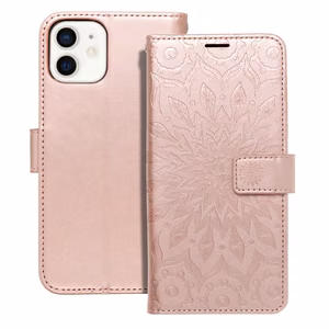 MEZZO lompakkokotelo iPhone 12 / 12 Pro mandala, ruusukulta