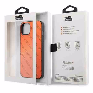 Karl Lagerfeld Perforated Allover Suojakuori iPhone 13 / 14 / 15 6.1" - Oranssi