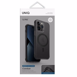 Uniq Combat kotelo iPhone 14 Pro 6.1" MagClick-lataus - musta/betoninharmaa