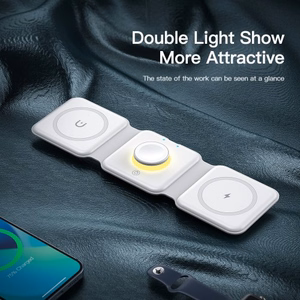 Wireless Charger Essager "Nuo 3in1" White 15W (iPhone / Apple Watch / Airpods / Night Lamp)