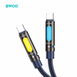 BWOO 240W Type C - Type C datakaapeli tuoksuva RGB-valaisulla musta X325C-C