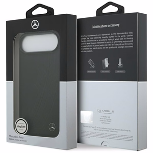 Mercedes Nahkainen Large Laurel Leave MagSafe Suojakuori iPhone Air:lle - musta