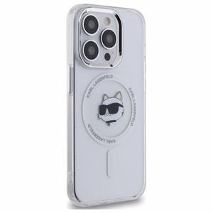 Karl Lagerfeld IML Metal Choupette Head MagSafe iPhone 13 Suojakuori - valkoinen