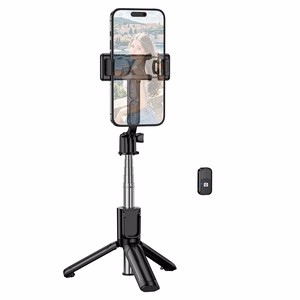 Borofone Selfiekepit BY14 Graceful Bluetooth jalustalla ja kauko-ohjaimella musta
