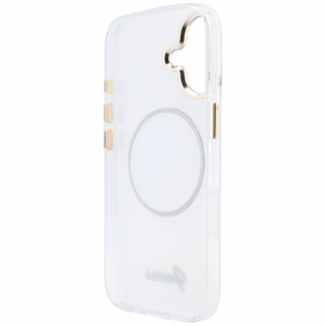 Guess IML Gradient Script Metal MagSafe Suojakuori iPhone 17:lle - Valkoinen