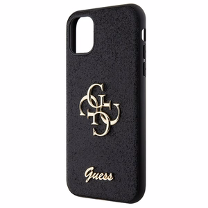 Guess GUHCN61HG4SGK Suojakuori iPhone 11 / Xr:lle - musta Glitter Script Big 4G
