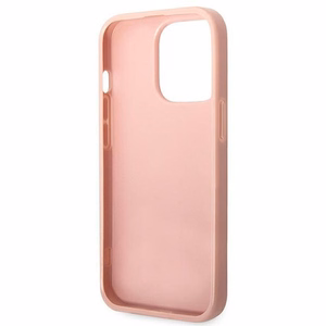 Guess Glitter Script kotelo iPhone 14 Pro Maxille - vaaleanpunainen