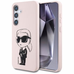 Karl Lagerfeld Silikoninen Graffiti Ikonik Printed Logo MagSafe Suojakuori Samsung Galaxy S25 Vaaleanpunainen