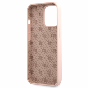 Guess GUHCP13XLSLMGLP iPhone 13 Pro Max 6.7 vaaleanvaaleanpunainen/vaaleanpunainen kovakuori Silicone Script Gold Logo
