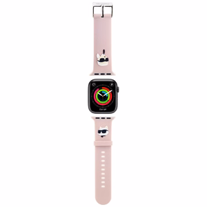 Karl Lagerfeld Apple Watch 42/44/45/49mm Vaaleanpunainen Hihna 3D Kumi Karl & Choupette