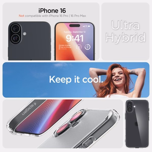 Spigen Ultra Hybrid Suojakuori iPhone 16 6,1 huurrekirkas