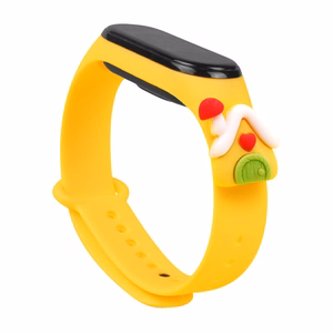 Hihna Xmas Xiaomi Mi Band 3 / 4 joulu Silikoni hihna rannekoru House - keltainen