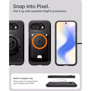 Spigen Tough Armor Mag MagSafe -suojakuori Google Pixel 10A:lle - musta